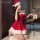 Sexy santa claus bunny girl costume set - red velvet christmas dress with white trim, perfect for new year performances and p...