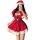 Sexy santa claus bunny girl costume set - red velvet dress with white trim and corset detail for new year performance & party