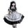 Sexy japanese maid costume with black and white apron design, perfect for cosplay and role play outfits.