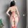 Sexy red bunny-themed backless silk bodysuit with stockings, perfect for new year temptation outfits.