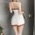 Sexy christmas bunny girl costume featuring a mesh crop top and bodycon skirt, perfect for live streaming and holiday parties...