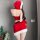 Sexy christmas lingerie set featuring playful split costume, bodycon skirt, and streamer outfit perfect for new year celebrat...