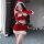 Sexy christmas lingerie set featuring playful split costume with bodycon skirt and streamer outfit, perfect for new year cele...