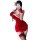Sexy nightwear set featuring festive red cheongsam with stockings, perfect for holiday parties and christmas outfits.