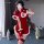 Sexy qipao lingerie set - christmas costume & new year outfit for women, featuring festive red design with white fur trim and...
