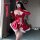Sexy new year outfit set featuring a red devil costume with pvc material, perfect for festive celebrations. includes corset d...