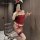 Sexy bunny costume set - red velvet lingerie outfit, perfect for new year themed events, comfy and charming design