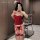 Sexy red bunny costume set featuring one-piece lingerie with stockings, perfect for new year themed events.