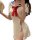 Woman wearing white sailor-style dress with red bow, side cutouts, and ruffled hem — xintao sexy nurse costume set for role p...