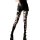 Edgy black ripped thigh-high socks with lace-up design, perfect for bold fashion statements.