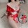 Elegant red yasamii japanese-inspired kimono lingerie set with floral patterns, perfect for role play and cosplay.