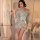 Elegant light blue floral patterned yatingxiang plus size japanese kimono set, featuring sheer fabric and delicate design, pe...