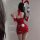 Sexy red sequined mini dress with bunny ears and bow, perfect for valentines day or date night outfits.