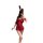New year red halter bunny costume - sparkly bow bodysuit for cosplay & live streaming