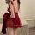 Sexy new year red sexy lingerie set - holiday costume bathrobe sleep dress for women, festive & alluring