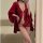 Sexy new year red sexy lingerie set - holiday costume bathrobe sleep dress for women, festive & alluring