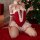 Sexy christmas costume featuring cute plush details, perfect for festive occasions. includes a charming red dress with playfu...