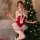 Sexy christmas costume featuring a cute plush design, perfect for festive occasions. includes a charming red dress with white...