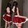 Sexy cherry-themed lingerie set with split design, perfect for live streamers. red and white colors add a festive touch.