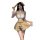 Sexy new year lingerie set with cute plush bear anime costume for women, nightclub no-remove outfit