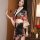 Elegant black floral japanese kimono design, perfect for women seeking seductive role play attire or sleepwear. features soft...