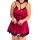 Sexy red yelanqu plus size lingerie set with lace details and bows, perfect for passionate nights.