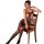 Woman wearing yeqingge sexy sheer bodysuit – transparent mesh open-crotch stocking set, elegant lingerie outfit.