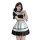 A woman wearing a yimenglan maid costume dress, featuring black and white colors with ruffled details, perfect for japanese l...
