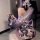 Anime-inspired kimono-style deep v neckline lingerie set featuring floral patterns and a bow detail, perfect for seductive el...