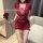 Sexy cheongsam style lace lingerie set featuring ties and cut-out details, perfect for women seeking elegant yet daring fashi...
