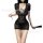 Sexy lace lingerie set featuring cheongsam style, short robe with ties and cut-out details.