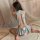 Sexy yiranmei bunny costume with cut-outs and adjustable ties, perfect for seductive office-to-party outfits