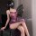 Yiyue purple lace sensual off-shoulder chemise - sheer temptation sleepwear & roleplay outfit, elegant design with lace detai...