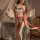 Vintage-inspired sensual ethnic lingerie set featuring beaded details and flowing fabric, perfect for role play and fashion.