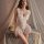 Sexy lace bodysuit for women, sheer design with ruffles, elegant sleepwear and lingerie set, pure allure uniform style.