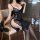 Sexy lace lingerie dress with high slit, perfect for nightclub outfits or easy-off sleepwear.