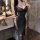 Yiyue sexy lace lingerie dress for women, featuring high-slit design and easy-off sleepwear, perfect for nightclub outfits.