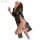 Elegant black lace nightgown with side slit, bodycon design for women, perfect sleepwear and costume option.