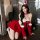 Yiyue sexy pure-allure new year uniform christmas costume cosplay bunny girl bodysuit skirt set featuring a festive red and w...