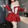 Sexy pure allure new year uniform christmas costume cosplay bunny girl bodysuit skirt set, festive red and white design, perf...