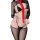 Sexy mesh bunny girl costume with red tie, perfect for anime and sm roleplay outfits.