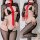Sexy mesh bunny girl costume with tie detail, perfect for anime and sm roleplay outfits.