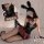 Genuine yun cosplay bunny girl lingerie set - british student style pvc plaid two-piece bondage outfit