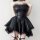 Genuine yun sensual lingerie dress featuring a sexy side-cut lace bodysuit with tied waist and mesh detail.