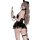 Genuine yun sensual pu halter mini skirt - cute demon cosplay outfit for women, japanese anime style kawaii uniform