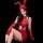 Elegant red lace cut-out sleep dress paired with bunny girl outfit, perfect for festive celebrations.