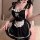 Zheyin plus size sexy lingerie set - cute maid costume role play sleepwear for women, featuring black and white ruffled desig...