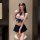 Zimei sexy nightwear set featuring a cute student-style mini pleated skirt paired with a lace top, perfect for small busts.