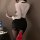 Woman wearing zimei sexy nightwear set, featuring sheer blouse and tight-fitting skirt, paired with leopard print stockings a...