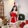 Ziqu red new year lingerie set - sexy velvet bunny girl sleep dress & matching bra-panty outfit for christmas & nye